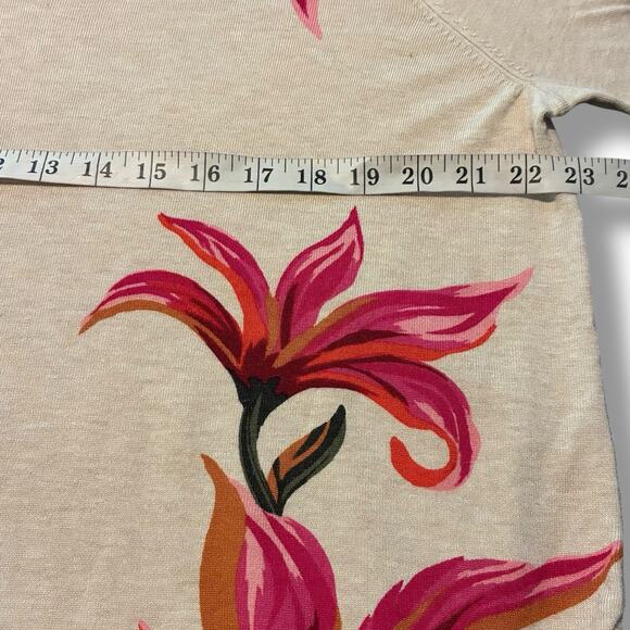 Chico's Pullover Sweater NWT Size 3 (XL) Lily V-Neck Hawaiian Autumn Blossom - Picture 6 of 7